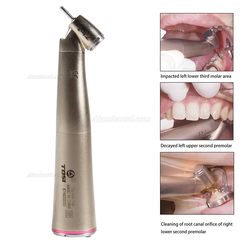 TOSI TX-414-746 Dental 1:4.2 Increase LED Fiber Optic Contra Angle Handpiece